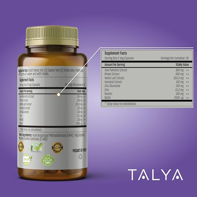 Biotin with Zinc & Keratin | 2500 mcg, Hair Growth Support Pills for Women & Men | Dietary Supplement for Hair, Skin & Nail | Vegan | Non-GMO | 60 Tablets