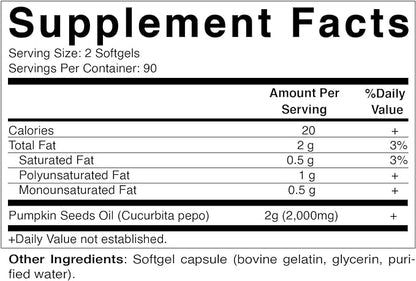 Vitamatic Pumpkin Seed Oil 2000mg – 180 Softgels (Pack of 2-360 Count)