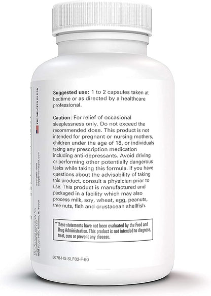 Sleep Well Natural Sleep Aid – Non-Habit Formula Supplement for Adults w/Magnesium, L-Theanine, GABA & Serotonin – Sleep Support Supplement for Adults (60 Capsules, 30 Servings)