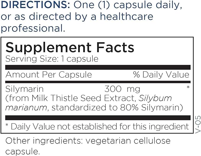 Metabolic Maintenance Silymarin - 300 mg Standardized 80% Milk Thistle Supplement - Liver, Cleanse + Detox Support, No Fillers (60 Capsules)