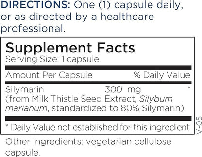 Metabolic Maintenance Silymarin - 300 mg Standardized 80% Milk Thistle Supplement - Liver, Cleanse + Detox Support, No Fillers (60 Capsules)
