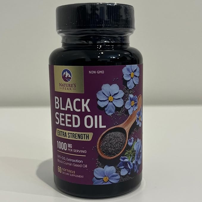 Black Seed Oil 1000mg - Premium Extra Strength Nigella Sativa Blackseed Oil - Black Cumin Seed Oil Skin, Digestive Health & Immune Support - Non-GMO Antioxidant, Gluten Free Supplement - 60 Softgels