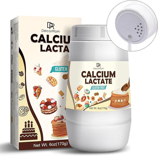 Calcium Lactate Powder 6oz - Pure Food-Grade Calcium Lactate, Supports Bone Health, Non-GMO Food Stabilizer for Neutralize Acidity, Bulking Agent, Breads, Pastries, Ice Cream, Jellies, Dairy Products