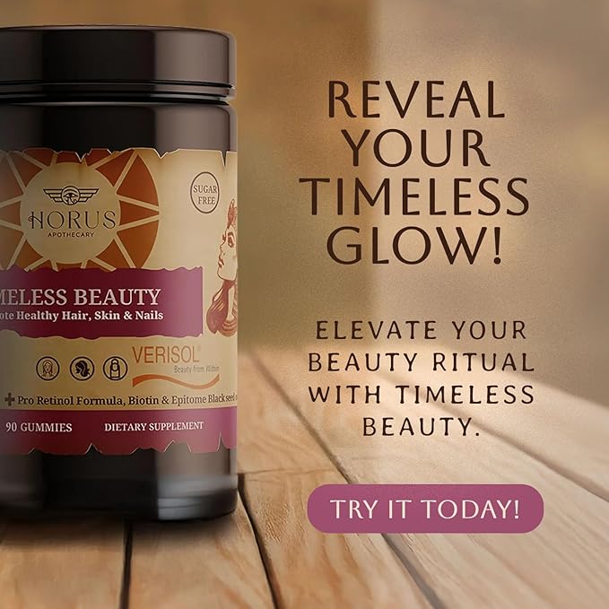 Timeless Beauty Verisol Collagen Peptides Gummies with Black Seed Oil & Biotin (90 Gummies)