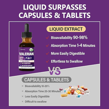 Valerian Root Immune Support, Blend with Valerian Root Support Sleep Soundly, Fall Asleep Fast & Relaxation. 2oz