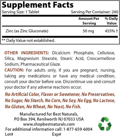 Zinc Gluconate 50mg & Vitamin B12 6000 mcg