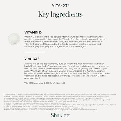 Shaklee - Vita-D3® 2,000 IU - High-Potency Vitamin D3 for Bone, Heart, and Immune Health | Vitamin D, Enhance Calcium Absorption and Overall Wellness | 1 Tablet Daily - 90 Tablets