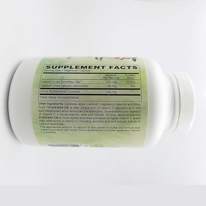 PureWay-C 500 MG with 100 MG Bioflavonoids, Buffered, 240 Vegetarian Capsules (8 Month supply)