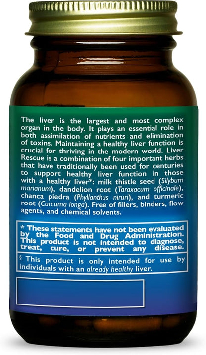 HealthForce SuperFoods Liver Rescue - Natural Liver Cleanse - with Milk Thistle & Dandelion Root - Gluten-Free & Vegan - 60 Capsules