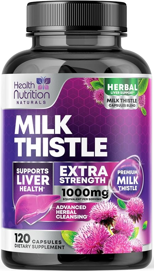 Milk Thistle Extract - Liver Cleanse Detox & Repair Formula with Dandelion Extract 1000mg - Herbal Liver Supplement - Nature's Milk Thistle w/Silymarin Marianum, Supports Liver Health - 120 Capsules