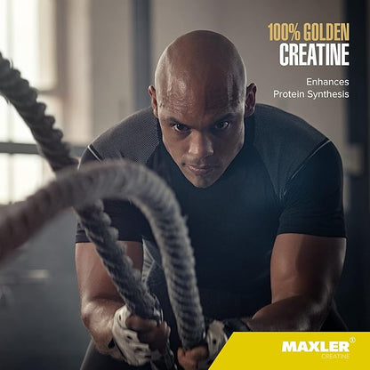 Maxler 100% Golden Creatine - Micronized Creatine Monohydrate Powder - Muscle Building Supplements - Pre/Post Workout Vegan Supplement - Gluten Free Unflavored Creatine Powder - 600 g
