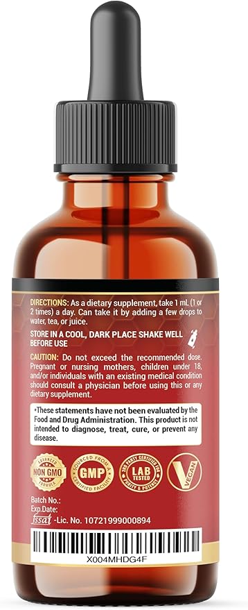 4in1 Liquid Turmeric Curcumin Drops Extract with Ceylon Cinnamon, Ginger and Black Pepper for Joint Support - 2FL oz - 60 Servings