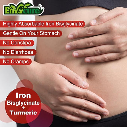 Sugar Free Iron Gummies 18mg for Women Men, Iron Bisglycinate Supplement Gummies with Vitamin C, Turmeric & Folate - Blood Builder for Iron Deficiency, Anemia & Energy, Non-Constipating (2 PACK)