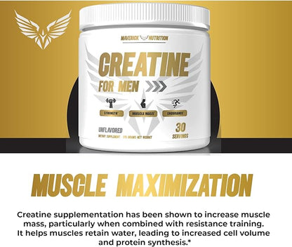 Creatine for Men - Creatine Powder for Men - Muscle Builder for Men - Creatine - Creatine Monohydrate - Creatine Powder - Creatine Monohydrate Powder - Creatine Monohydrate for Men - 30 Servings