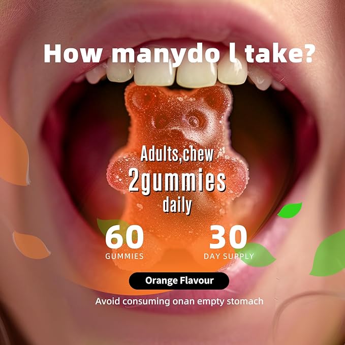 Magnesium Glycinate Gummies 1000mg - Sugar Free Magnesium Potassium Supplement with Vitamin D, B6, CoQ10 for Calm Mood & Sleep Support - 120 Orange Gummies -2 Pack