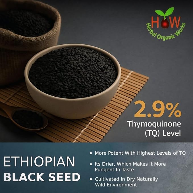 Ethiopian Black Seed Oil 16oz – Extra Strength 3x Thymoquinone – 100% Pure Cold-Pressed Nigella Sativa – Immune, Joint, Hair and Skin Support