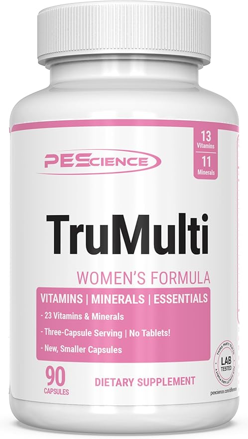 PEScience TruMulti Women's, Multivitamin with Premium Quality Vitamin C, D, Zinc for Immune Support, 90 Capsules