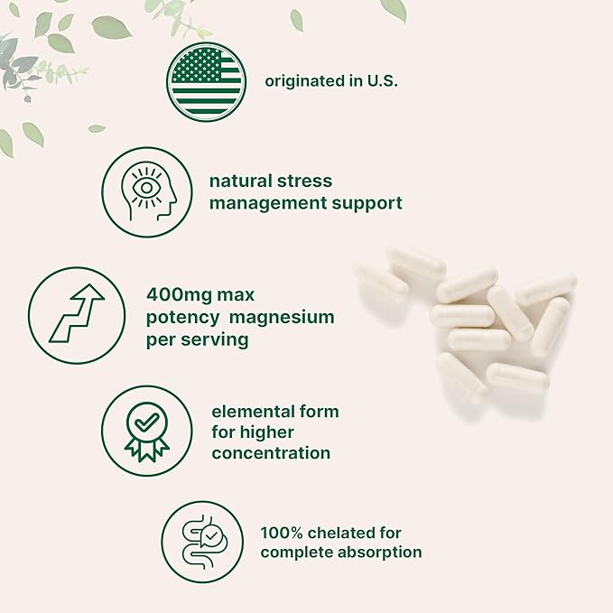 Micro Ingredients Magnesium Glycinate 400mg Per Serving, 240 Capsules | Potent Elemental Form, 100% Chelated, High Absorption | Healthy Muscle, Bones, & Mood Support Supplement | Non-GMO
