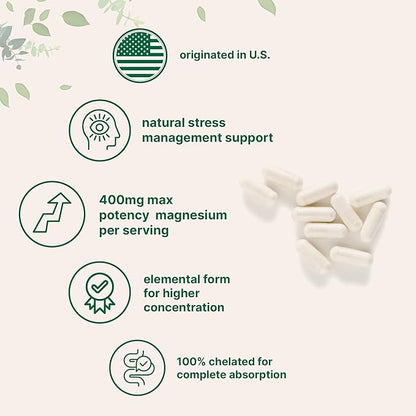 Micro Ingredients Magnesium Glycinate 400mg Per Serving, 240 Capsules | Potent Elemental Form, 100% Chelated, High Absorption | Healthy Muscle, Bones, & Mood Support Supplement | Non-GMO
