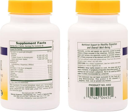 Natures Plus Ultra-Zyme - 90 Tablets - Enzyme Supplement to Support Healthy Digestion - Gluten Free - 45 Servings