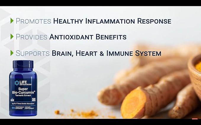 Life Extension Super Bio-Curcumin Turmeric Extract 400mg, 90 Veg Caps (Pack of 2) - Vegetarian Capsule - Non-GMO - Highly Absorbable