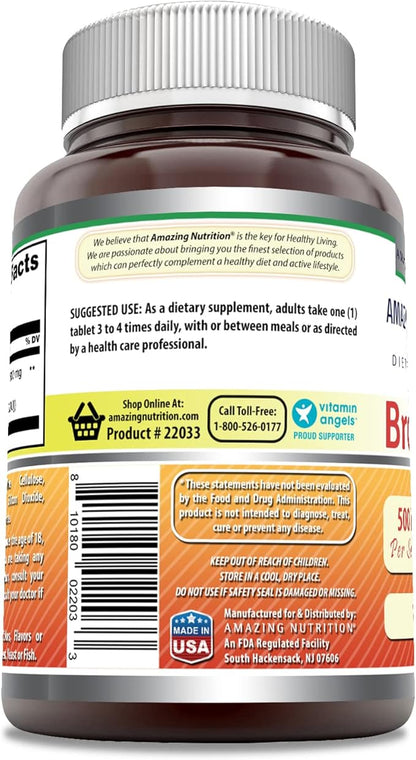 Amazing Formulas Bromelain 500 Mg Tablets Supplement | Non-GMO | Gluten Free | Made in USA (120 Count | 3 Pack)
