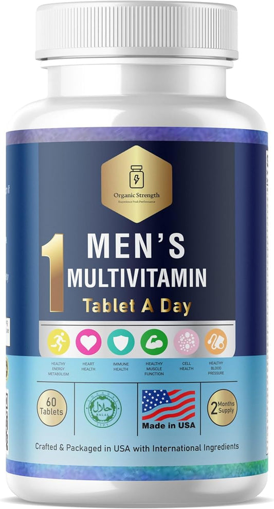 Daily Men's Multivitamins - Multivitamin for Men & Multimineral Supplement for Enhanced Energy, Men's Vitamins Effortless Multi Vitamin 60 Tablets.