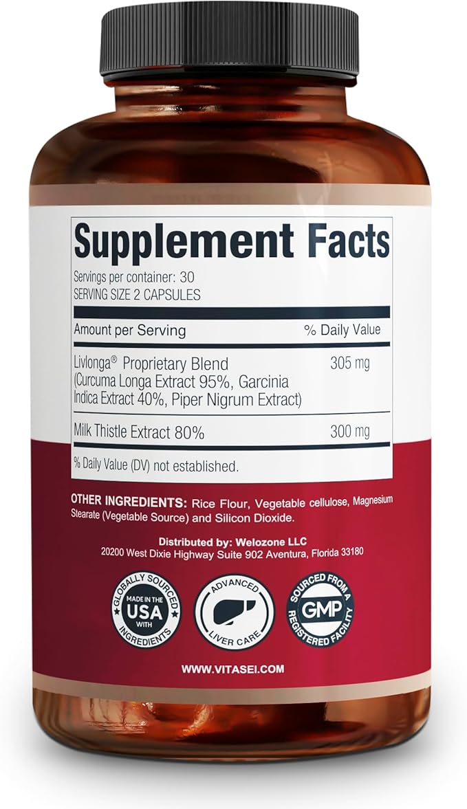 Liver Cleanse Detox & Repair, Liver Complex W/Milk Thistle Extract, Garcinia, Curcumin C3, Support Herbal Dietary Supplement, Detox Formul for Women & Men, 60 Capsules