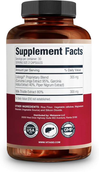 Liver Cleanse Detox & Repair, Liver Complex W/Milk Thistle Extract, Garcinia, Curcumin C3, Support Herbal Dietary Supplement, Detox Formul for Women & Men, 60 Capsules