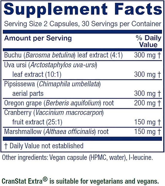 Vitanica Cranstat Extra, Urinary Tract Support, Vegan, 60 Capsules