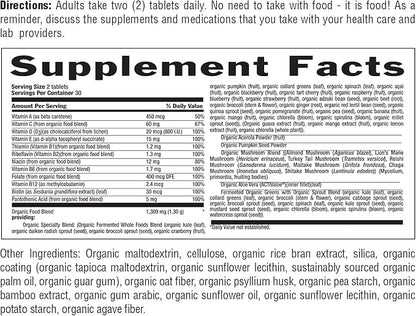 Country Life RealFood Organics for Men – 60 Tablets | 1,300mg Organic Fermented Whole Foods, 7-Mushroom Superfood & Aloe – Certified Gluten-Free, Vegan & USDA Organic Multivitamin