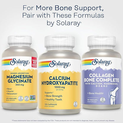 Solaray Calcium Hydroxyapatite 1000mg - Calcium Supplements for Women & Men, Hydroxyapatite Powder Capsules, Healthy Teeth and Bone Support - 120 Capsules
