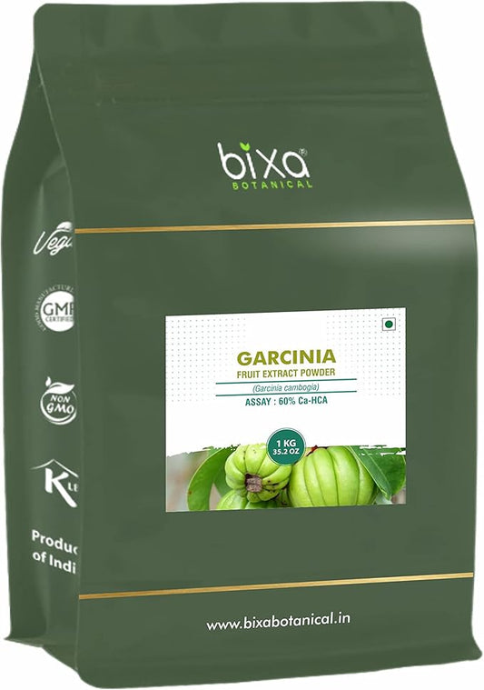 bixa BOTANICAL Garcinia (Garcinia CAMBOGIA) Dry Extract - 60% CA-HCA by HPLC | Pack of 1 Kg | Ayurvedic Herbal Supplement | Gluten Free, Non-GMO, Vegan, 100% Pure.