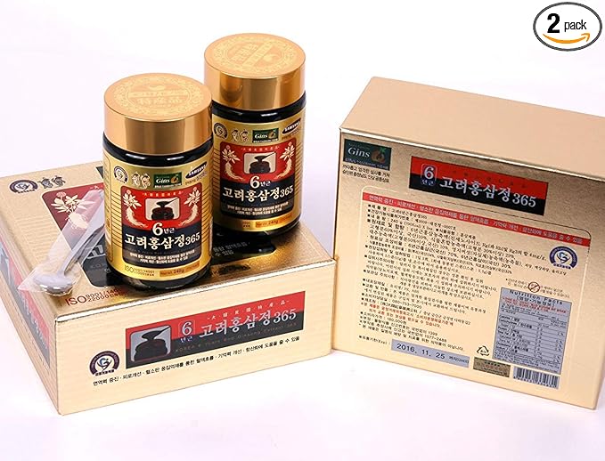 HongSamJeong, Korean 6years Root Red Ginseng Gold Extract, Saponin, Panax, 8.5 Ounce (Pack of 2)