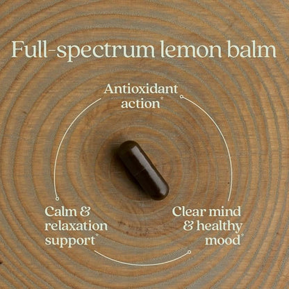 New Chapter Lemon Balm Force with Supercritical Lemon Balm for Mood Support + Immune Support + Non-GMO Ingredients - 30 ct Vegetarian Capsules