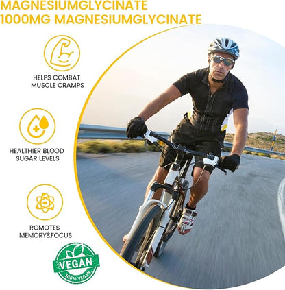 Magnesium Glycinate Gummies 1000mg - 90 Ct | Magnesium Potassium Supplements for Relaxation, Stress Relief, with Vitamin D, B6, CoQ10 for Calm Mood & Sleep Support - Mango Pineapple Gummies