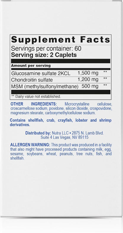 ArthriFlex Glucosamine Chondroitin MSM – Triple Strength Joint Support – Chondroitin Sulfate & MSM – Move Free & Heal and Soothe Arthritis Supplement – 120 Caplets for Mobility & Flexibility