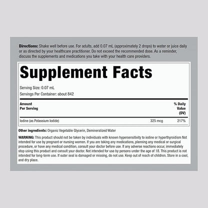 Piping Rock Nascent Iodine Drops Organic | 2 fl oz | Liquid Vegan Supplement | Non-GMO, Gluten Free
