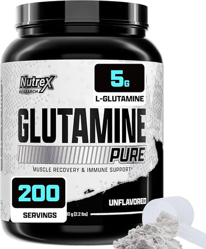 Nutrex Research L-Glutamine Powder - 200 Servings - Pure Unflavored, Non-GMO & Gluten Free