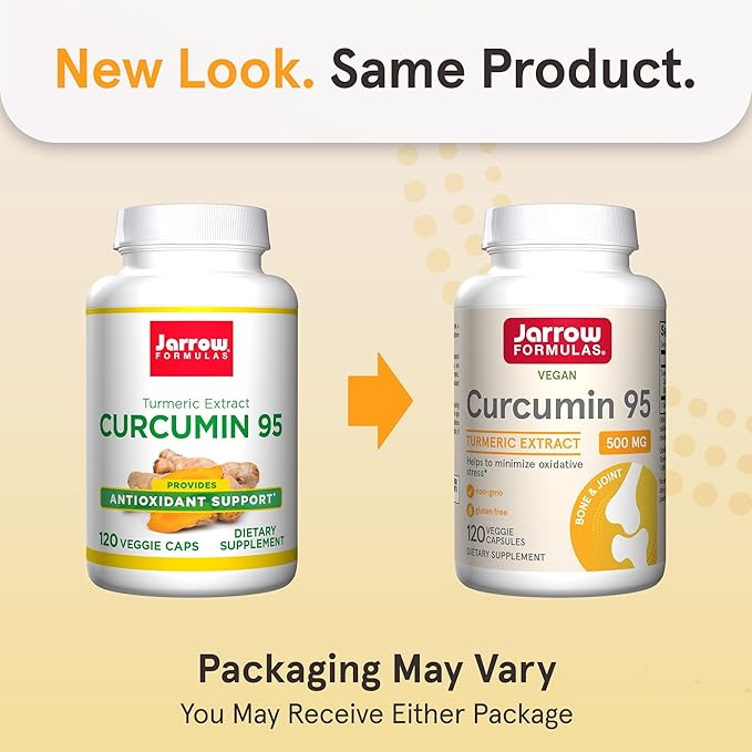 Jarrow Formulas Turmeric Curcumin Supplement - Curcumin 95, Turmeric Supplements, 500 mg for Antioxidant & Joint Support, 120 Capsules