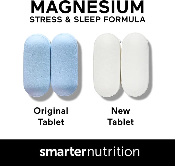 Smarter Nutrition Magnesium Complex - Chelated Magnesium Glycinate + Citrate, Malate for Sleep, Relaxation, Muscle & Nerves + Clinically Proven L-Theanine, Non-GMO-60 Tablet[30-Day Supply]