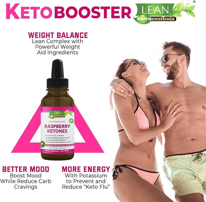 Weight Loss Keto Raspberry Ketone Drops, Appetite Suppressant Fat Burner Diet Energy Supplement Metabolism Booster That Work for Belly for Men and Women, Slim Faster Than Gummy Pill Capsule Tea, 60 ml