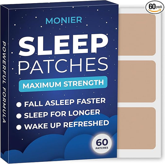 MONIER Sleep Patches for Adults Extra Strength | Easy-to-Apply Sleep Patch with Melatonin & Valerian | Relax & Wake Up Refreshed | Long-Lasting Night Comfort for Men & Women | 60 Patches