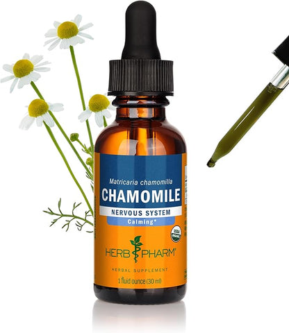 Herb Pharm Certified Organic Chamomile Liquid Extract for Calming Nervous System Support - 1 Ounce (DCHAM01)