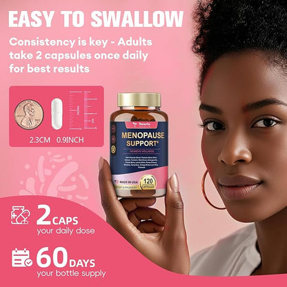 Menopause Supplements for Women, Multibenefit & Complete Black Cohosh for Women, Premium Quality Ingredients, Probiotic Blend, Prebiotic, Powerful Blends