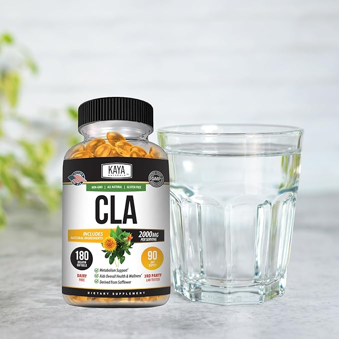 Kaya Naturals CLA Capsules – Conjugated Linoleic Acid – Non-GMO & Gluten-Free (180 Count (Pack of 1))