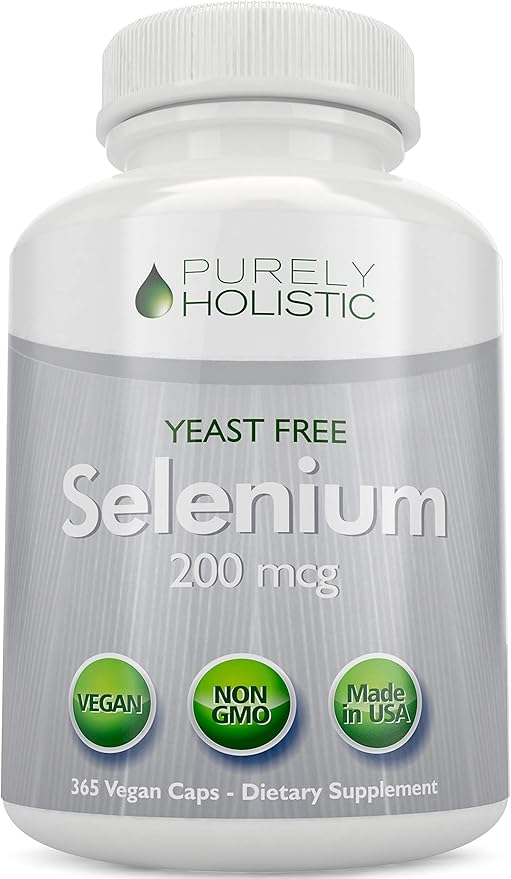 Selenium 200mcg - 365 Vegan Capsules not Tablets - Pure & Yeast Free L-Selenomethionine for Improved Absorption - Thyroid, Heart, and Immune System Support - Antioxidant Trace Mineral - Made in USA