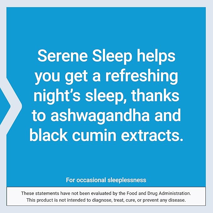Life Extension Serene Sleep – Ashwagandha, Black Cumin – Sleep Supplement, Calm, Relaxation, Sleep Support Without Melatonin – Once-Daily, Gluten-Free, Non-GMO – 30 Softgels