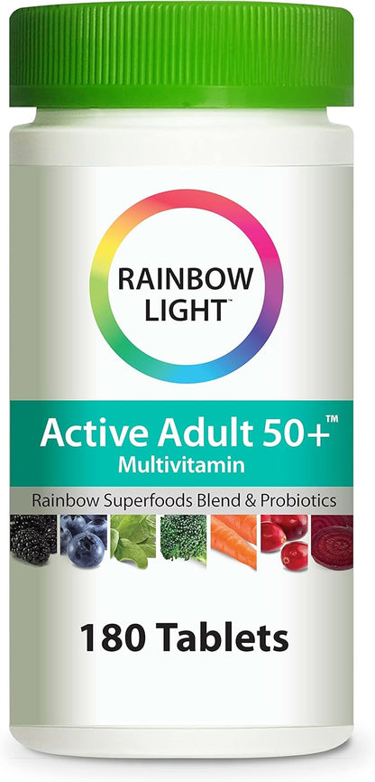 Rainbow Light Active Adult 50+ Multivitamin, 180 Tablets (Package May Vary)