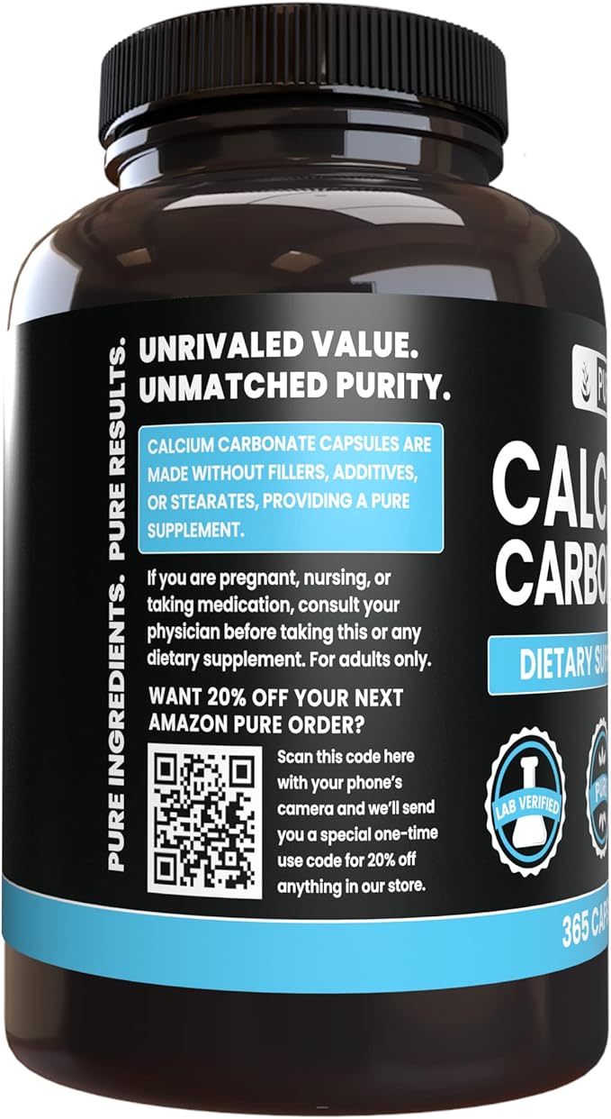 Pure Original Ingredients Calcium Carbonate No Magnesium Or Rice Fillers, Always Pure, Lab Verified